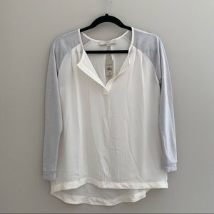NWT baseball sleeve style blouse